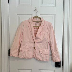 J Crew Pale Pink Womens Class Cotton Blazer size m